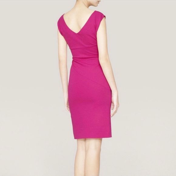 Diane Von Furstenberg Pink Boatneck V-Back Sleeveless Jori Sheath Dress Size 4 - Picture 5 of 15